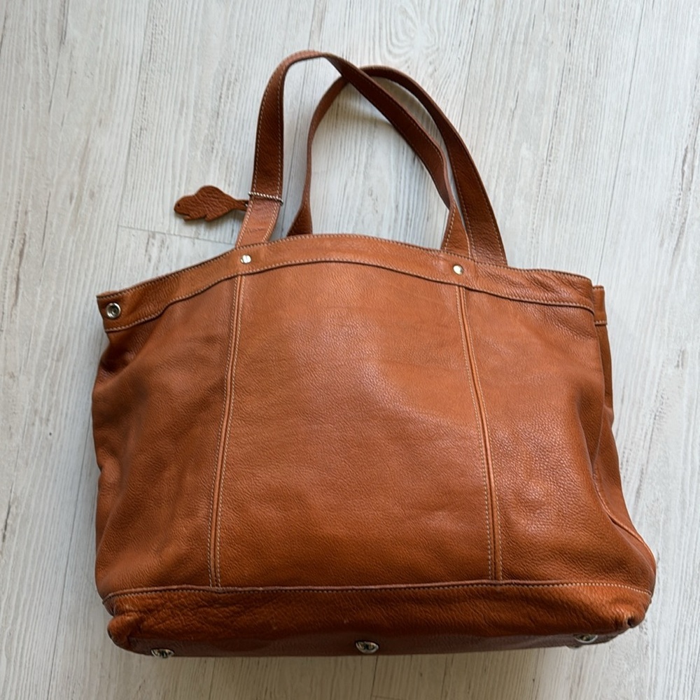 Roots Vintage Brown Leather Tote - RARE